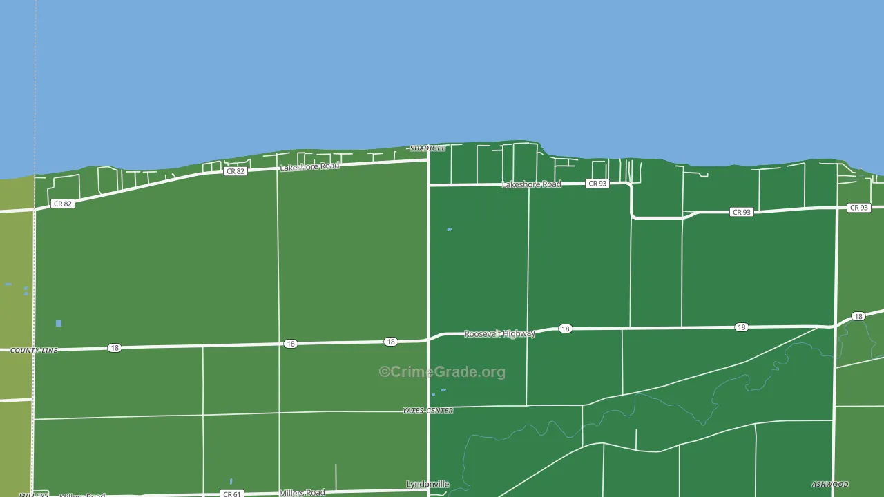 Shadigee, NY Map of Vandalism Rates