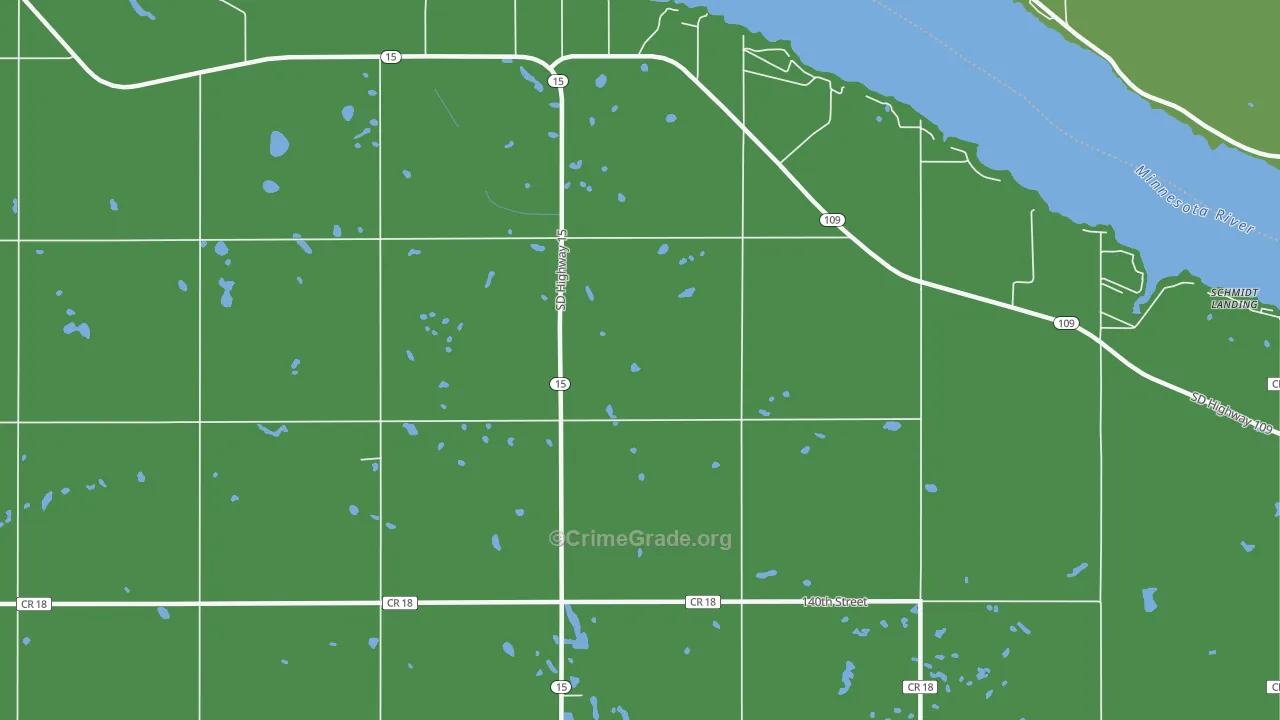 Shady Beach, SD Map of Vandalism Rates