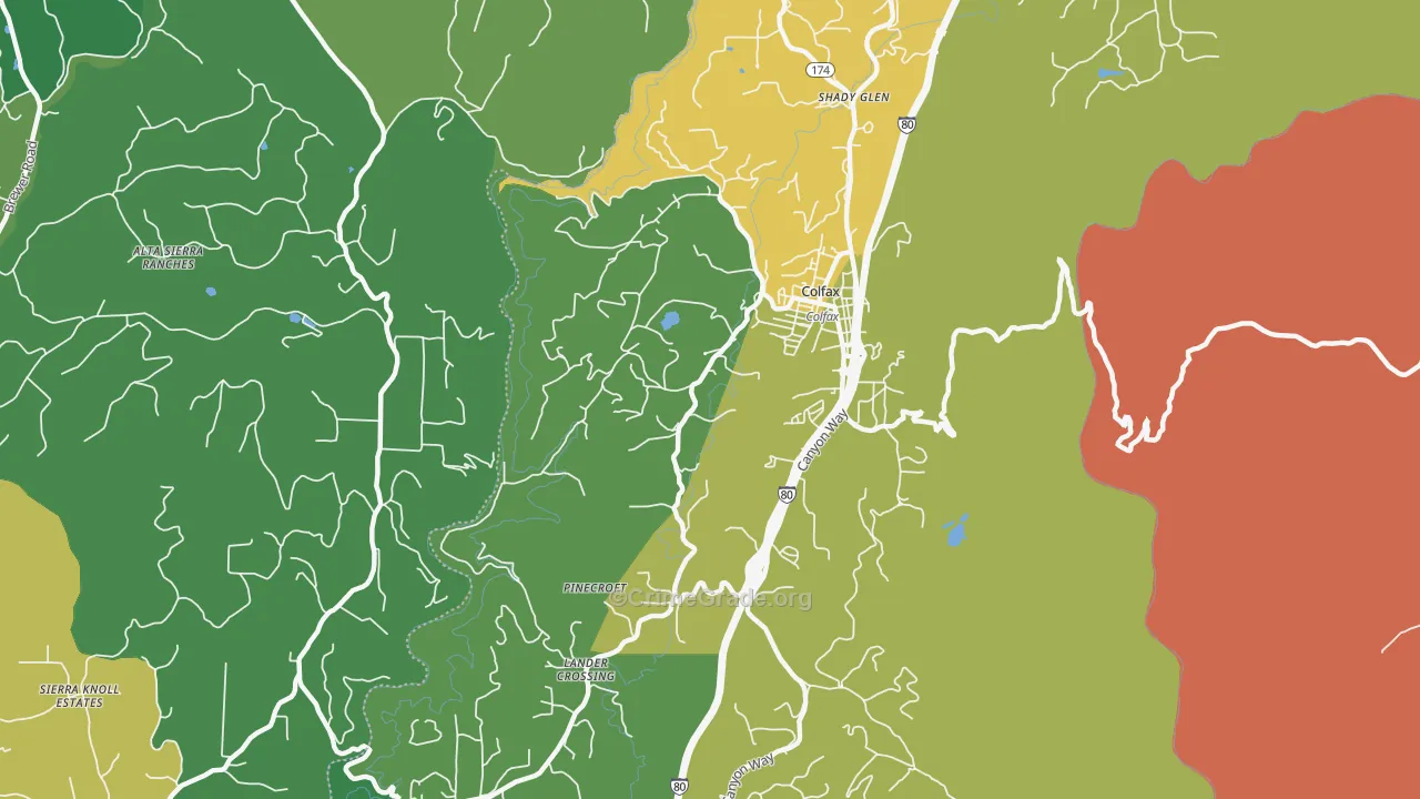 Shady Glen, CA Map of Vandalism Rates