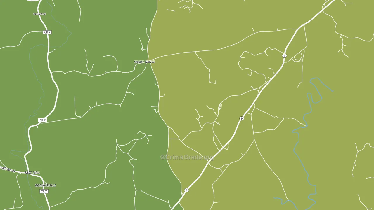 Shady Grove, AL Map of Vandalism Rates