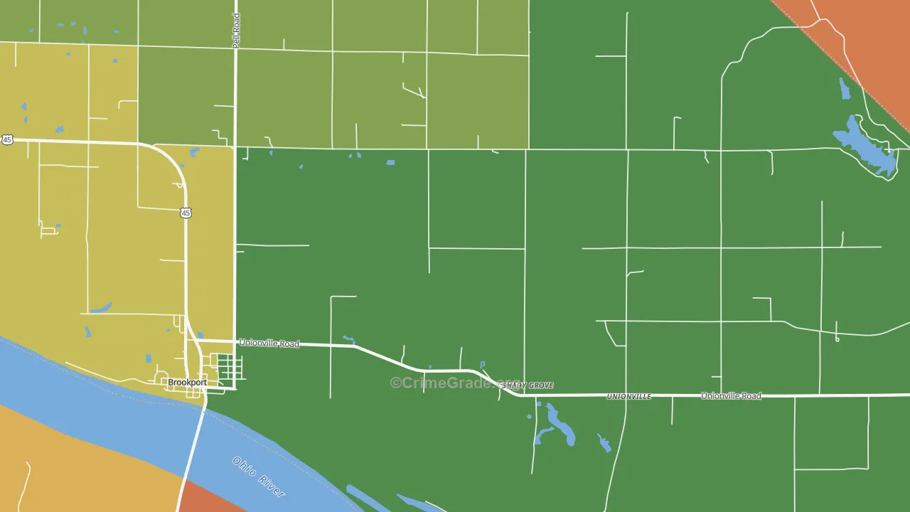Shady Grove, IL Map of Vandalism Rates