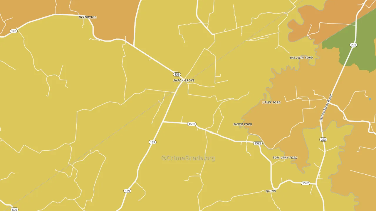 Shady Grove, KY Map of Vandalism Rates