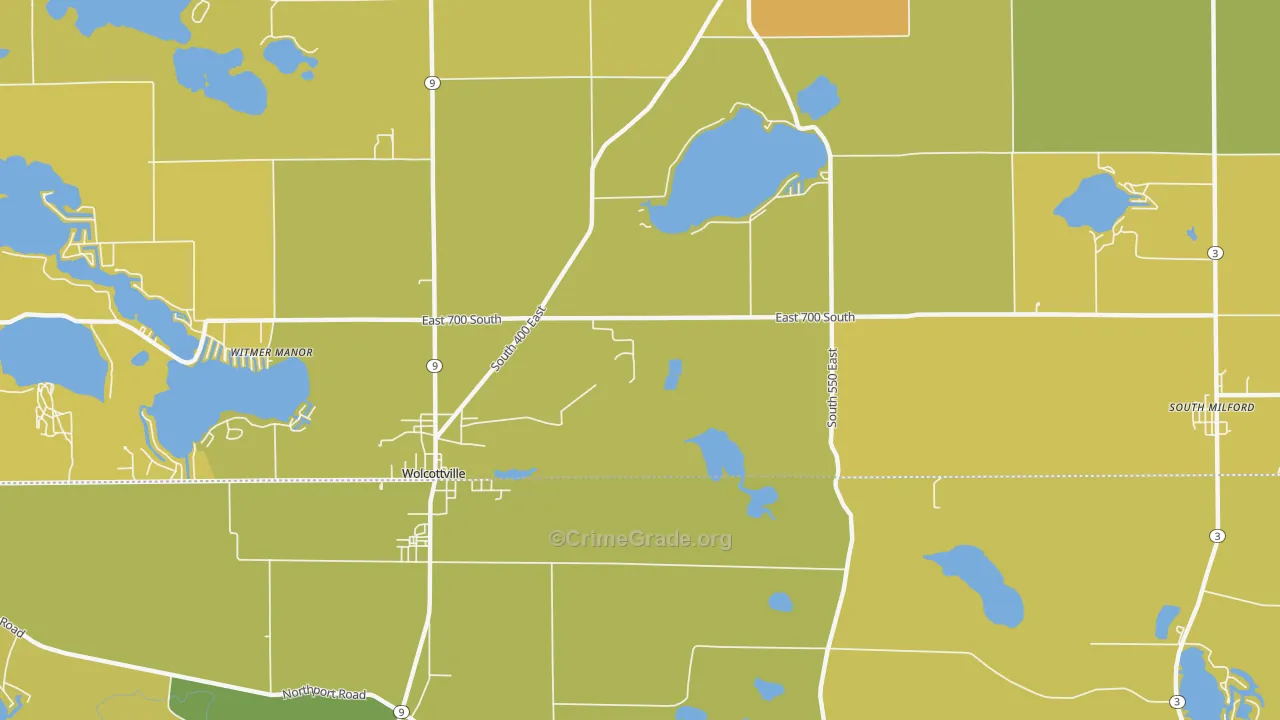 Shady Nook, IN Map of Vandalism Rates