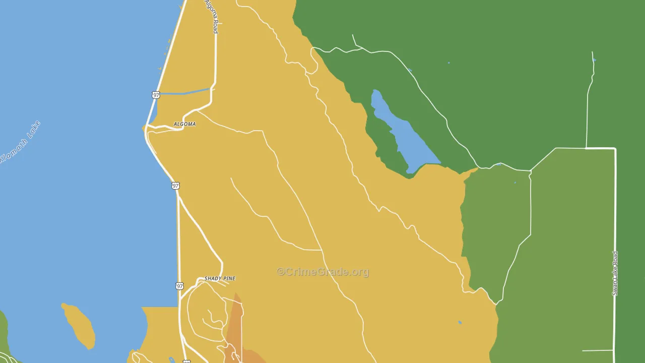 Shady Pine, OR Map of Vandalism Rates