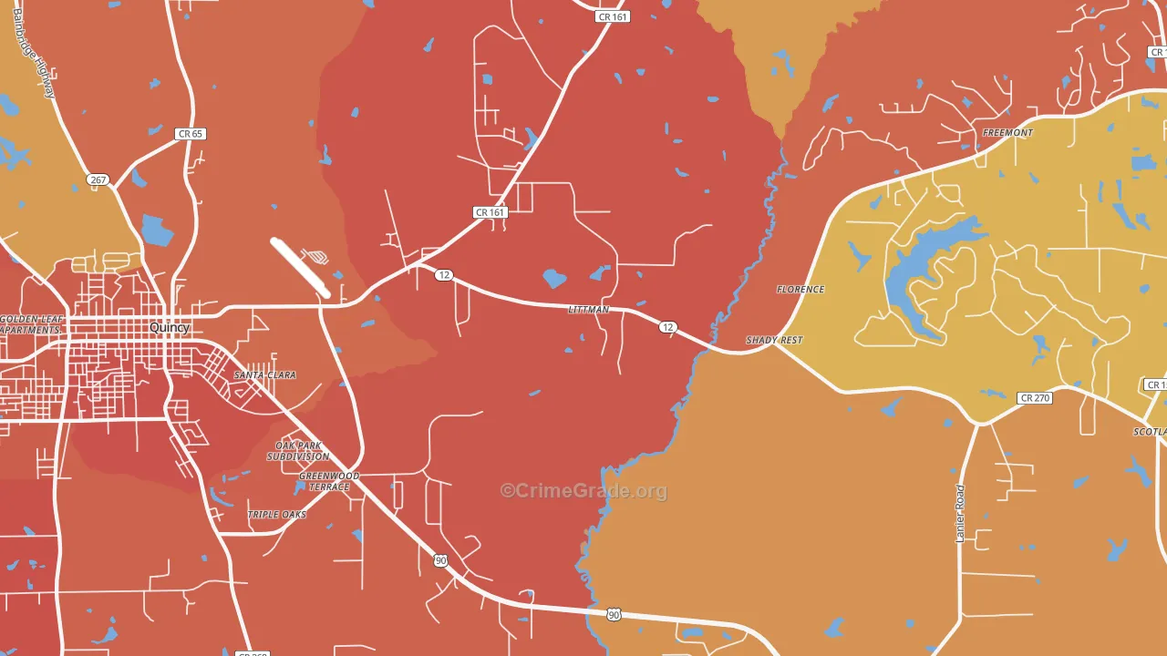 Shady Rest, FL Map of Vandalism Rates
