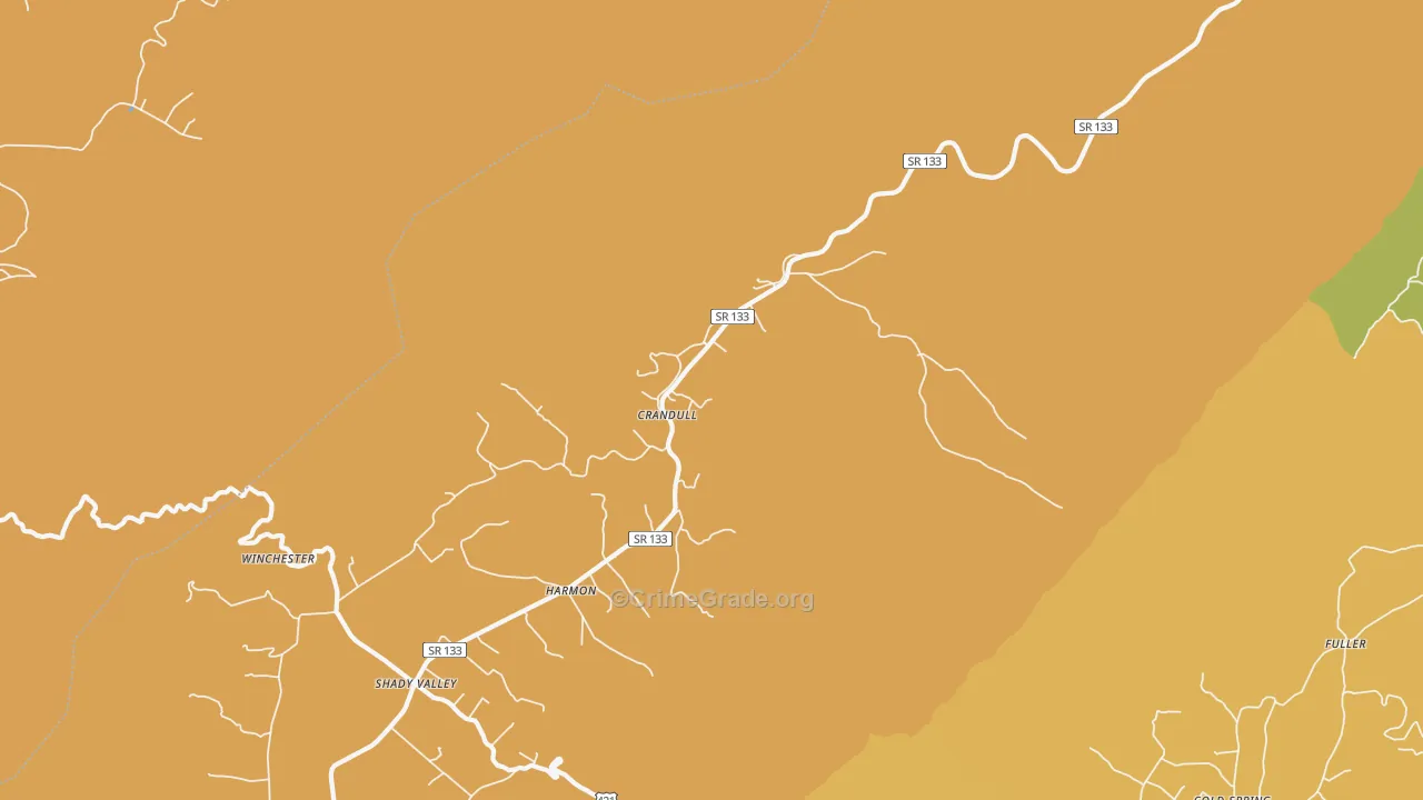 Shady Valley, TN Map of Vandalism Rates