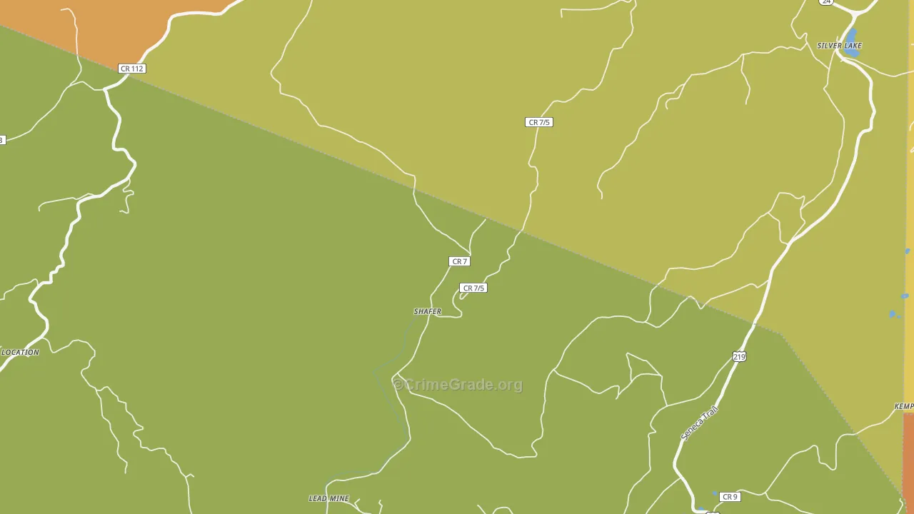 Shafer, WV Map of Vandalism Rates