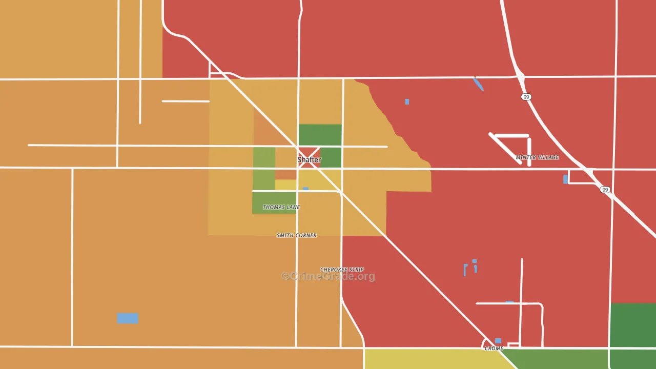 Shafter, CA Map of Vandalism Rates