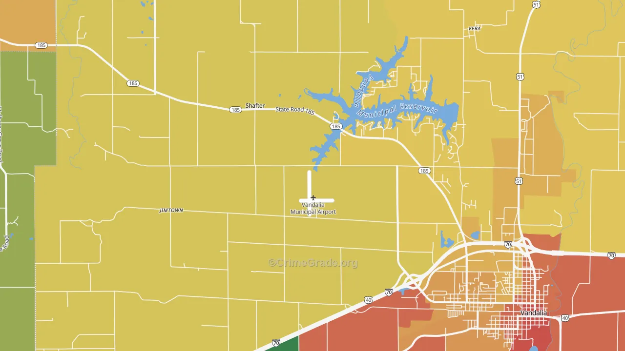 Shafter, IL Map of Vandalism Rates