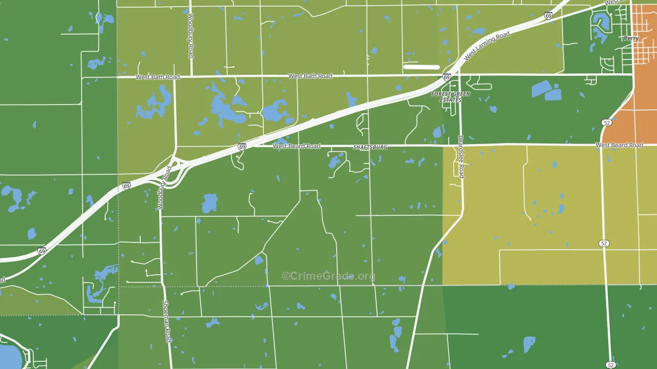 Shaftsburg, MI Map of Vandalism Rates