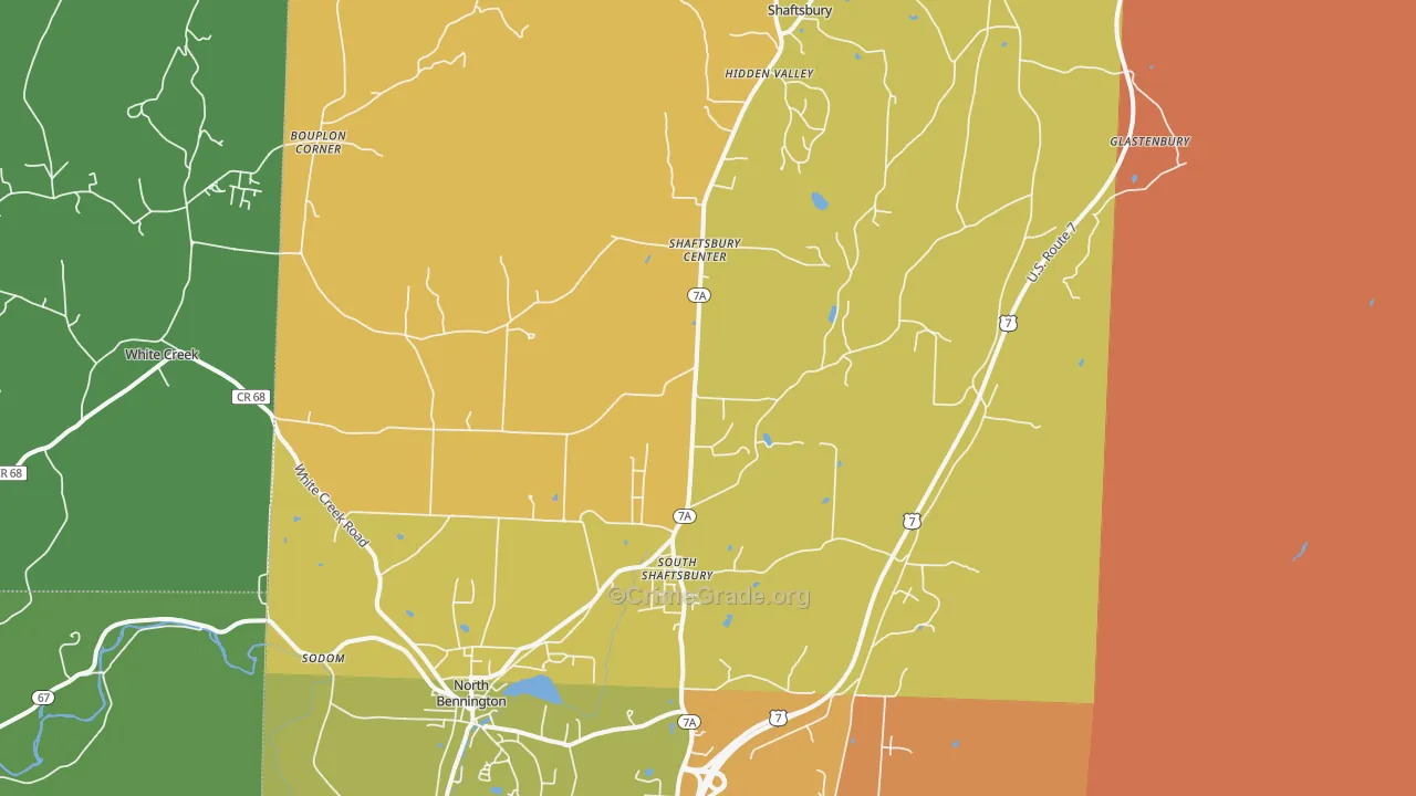 Shaftsbury, VT Map of Vandalism Rates