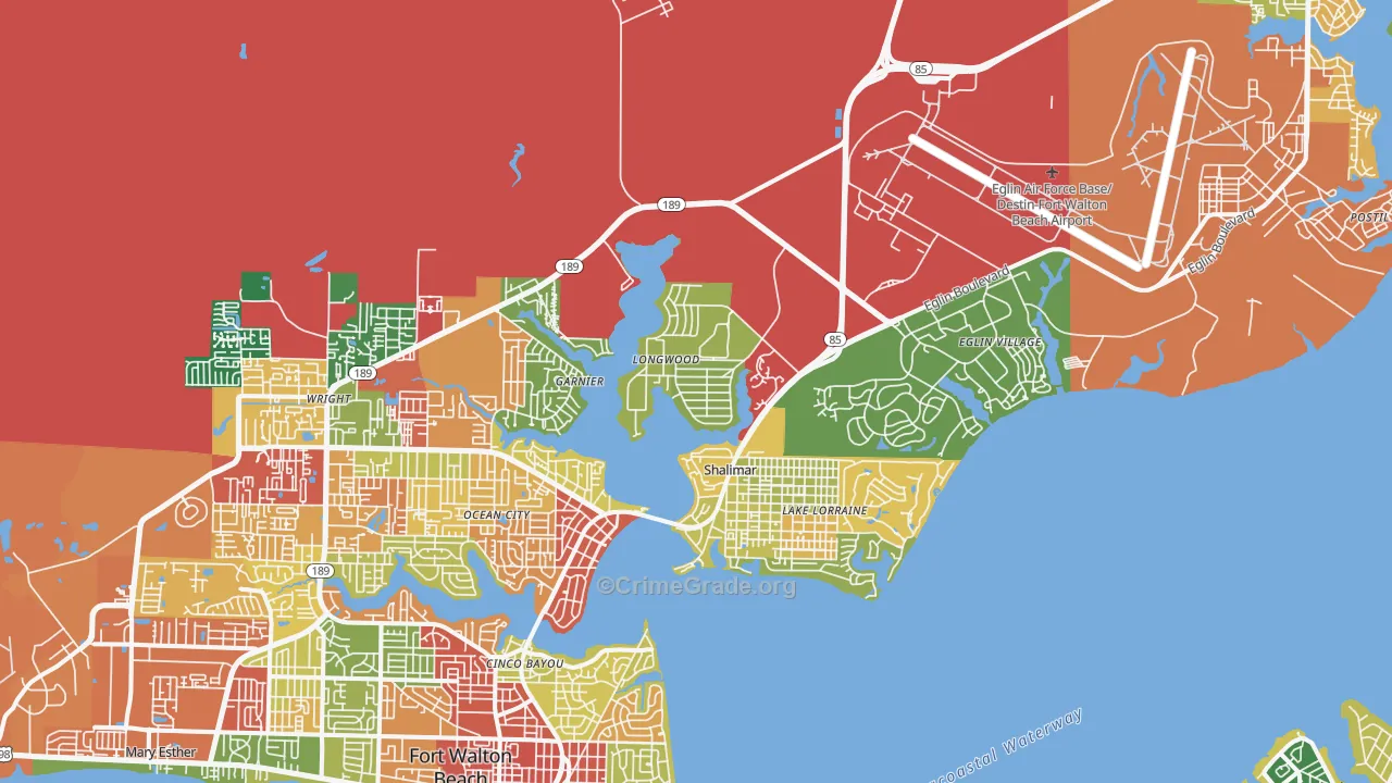 Shalimar, FL Map of Vandalism Rates
