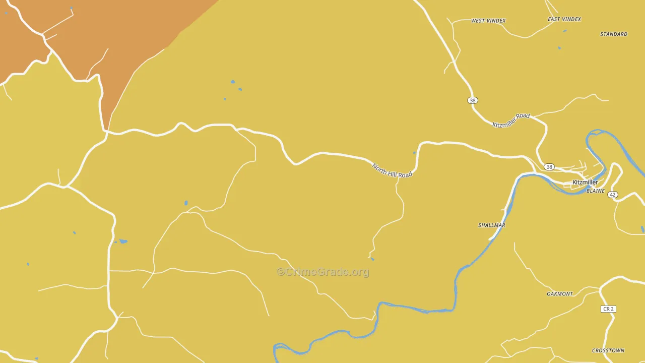 Shallmar, MD Map of Vandalism Rates