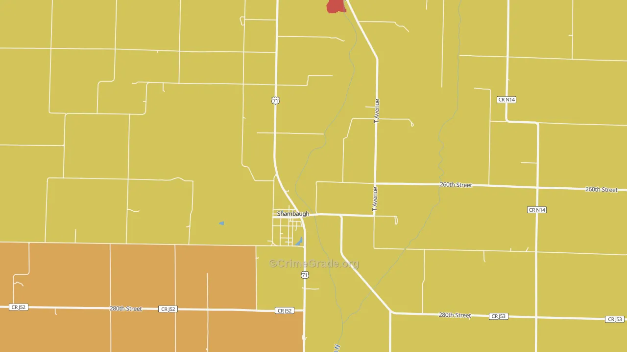 Shambaugh, IA Map of Vandalism Rates
