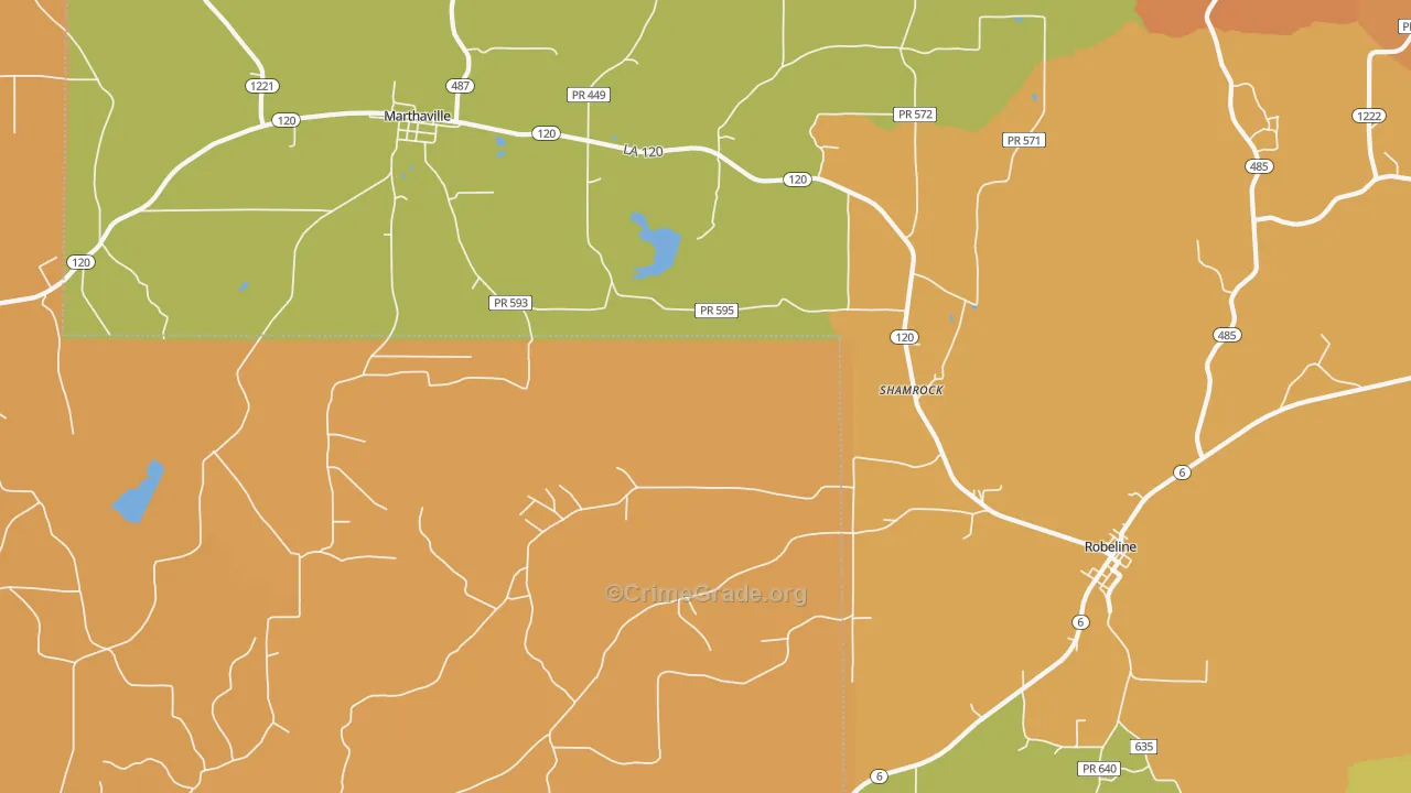 Shamrock, LA Map of Vandalism Rates