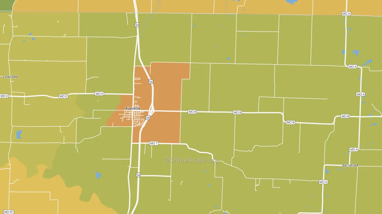 Shamrock, MO Map of Vandalism Rates