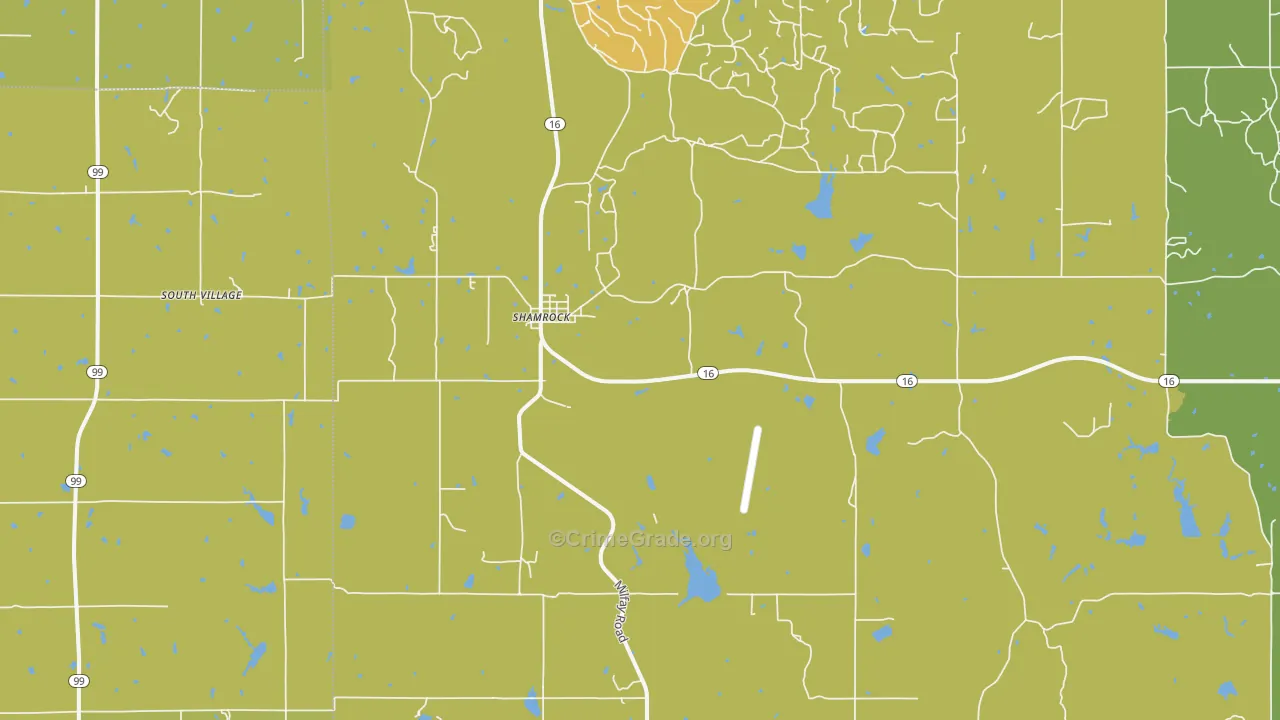 Shamrock, OK Map of Vandalism Rates