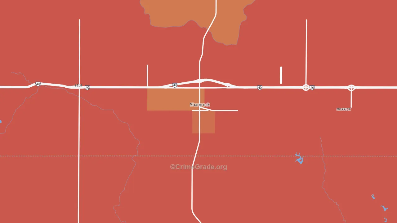 Shamrock, TX Map of Vandalism Rates