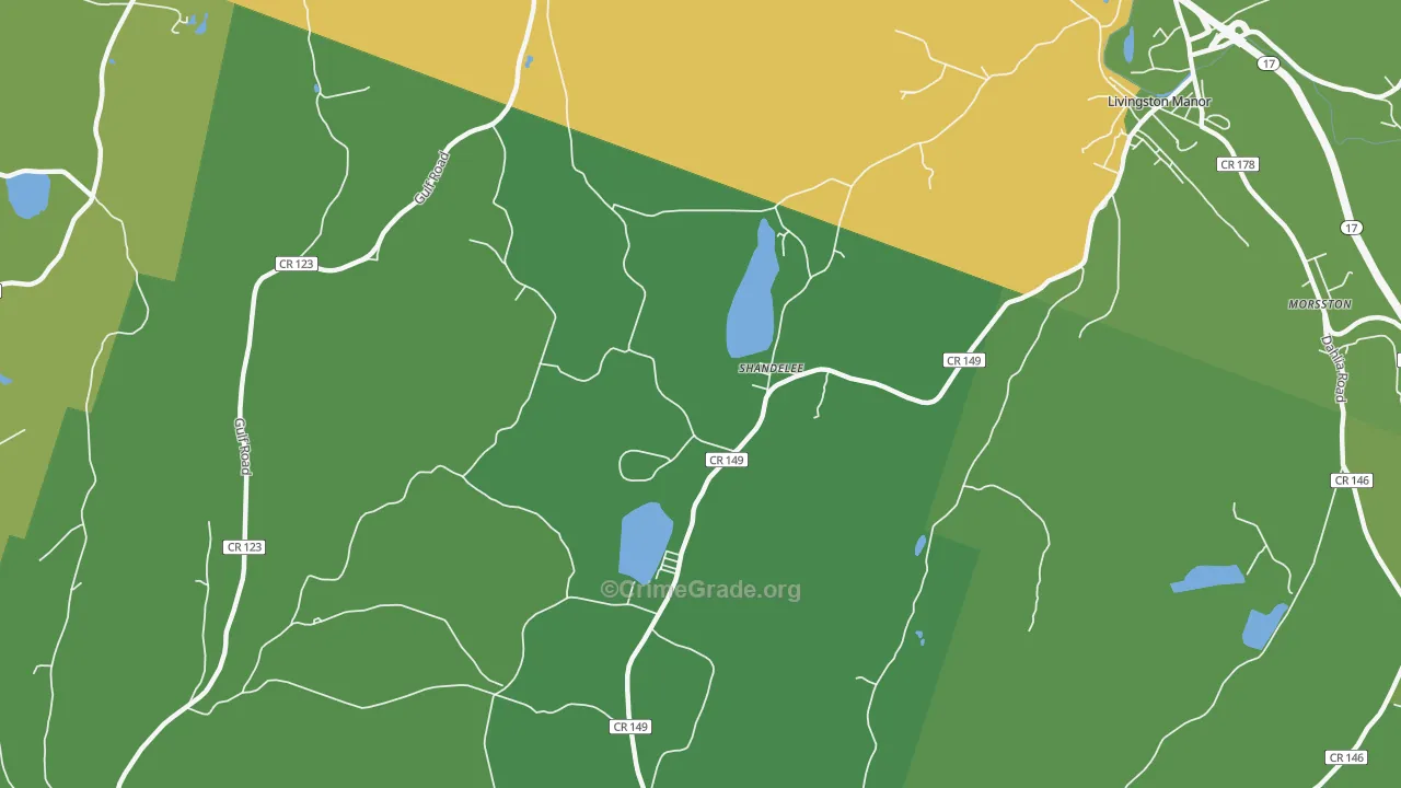 Shandelee, NY Map of Vandalism Rates