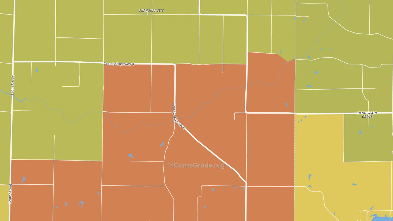 Shanghai City, IL Map of Vandalism Rates
