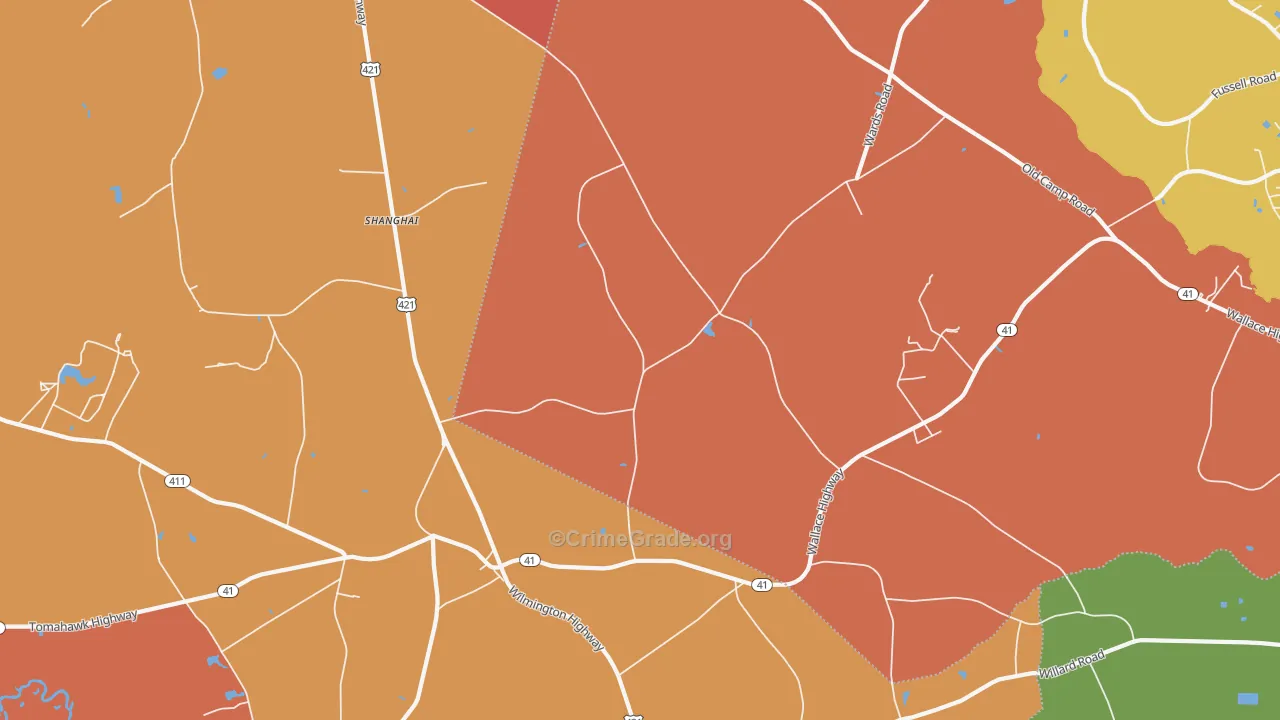 Shanghai, NC Map of Vandalism Rates
