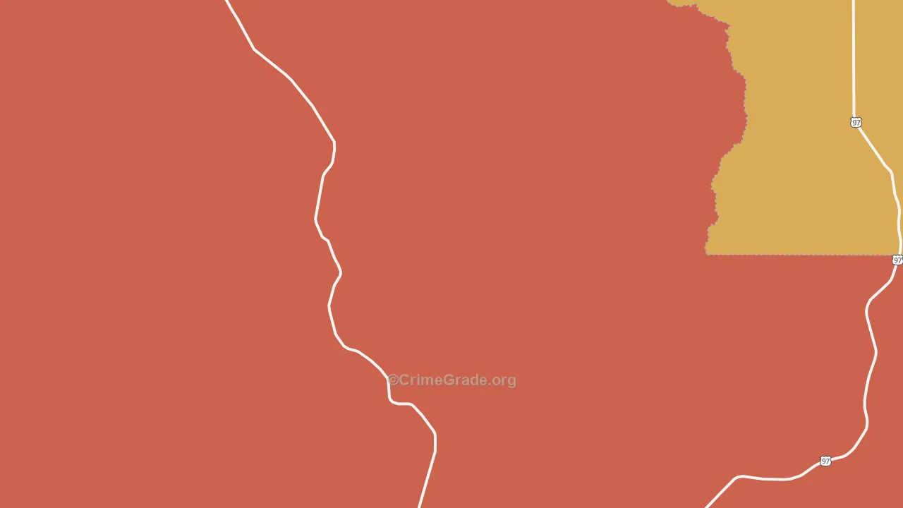 Shaniko, OR Map of Vandalism Rates