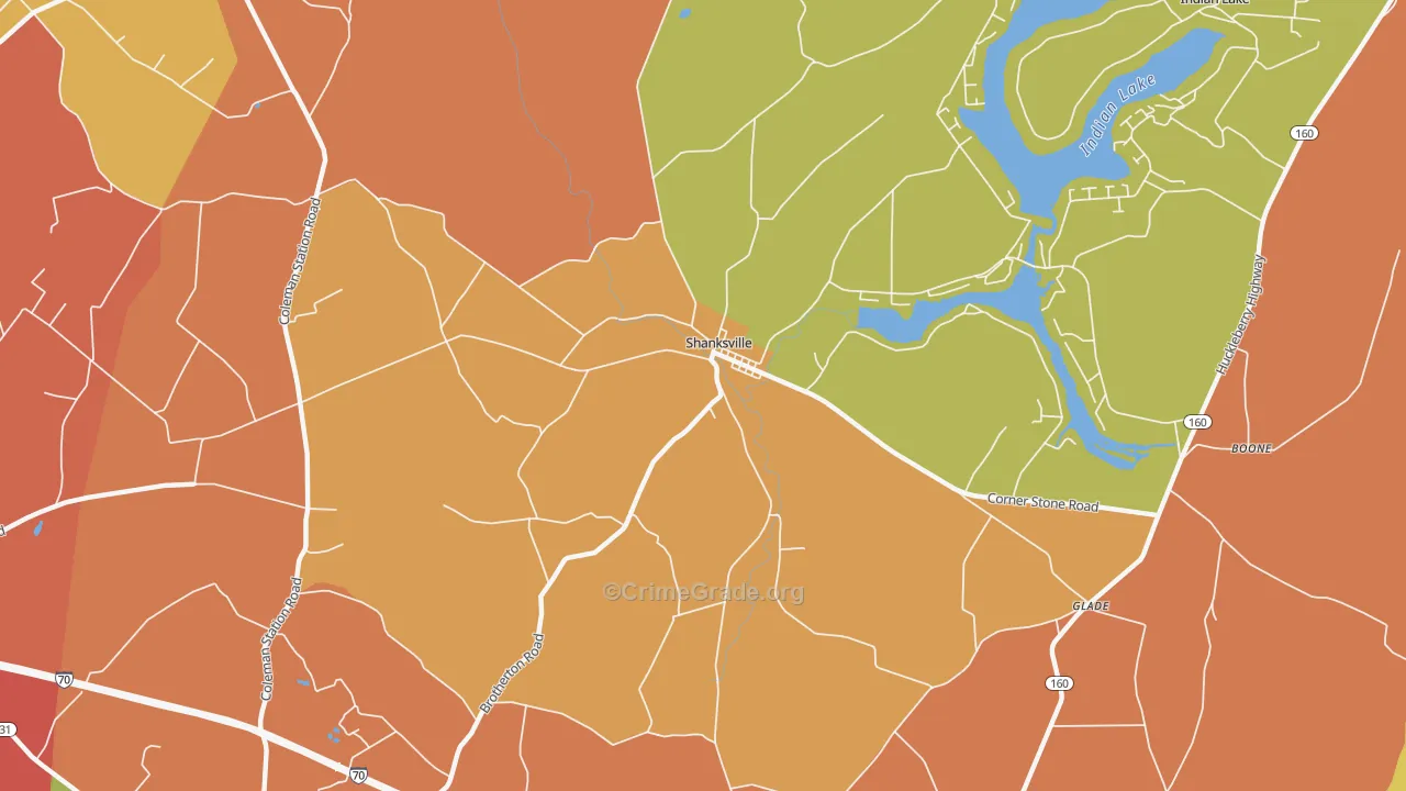 Shanksville, PA Map of Vandalism Rates