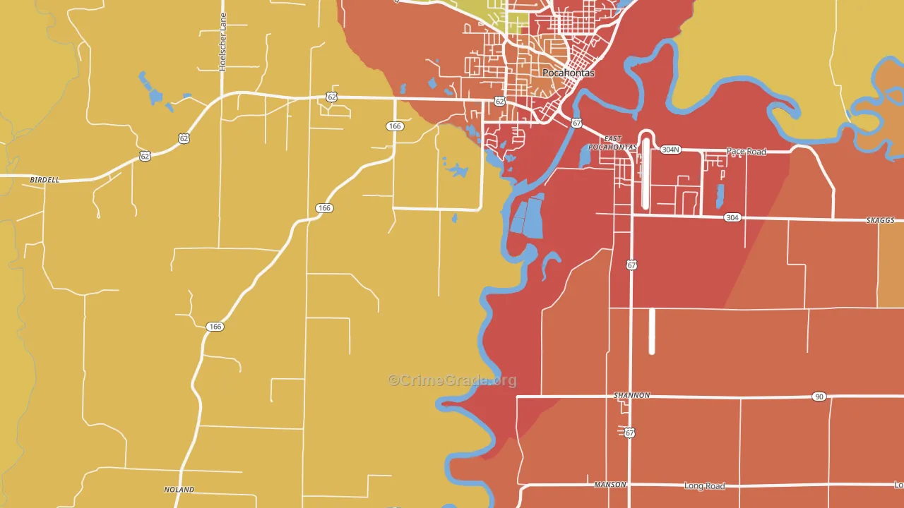 Shannon, AR Map of Vandalism Rates