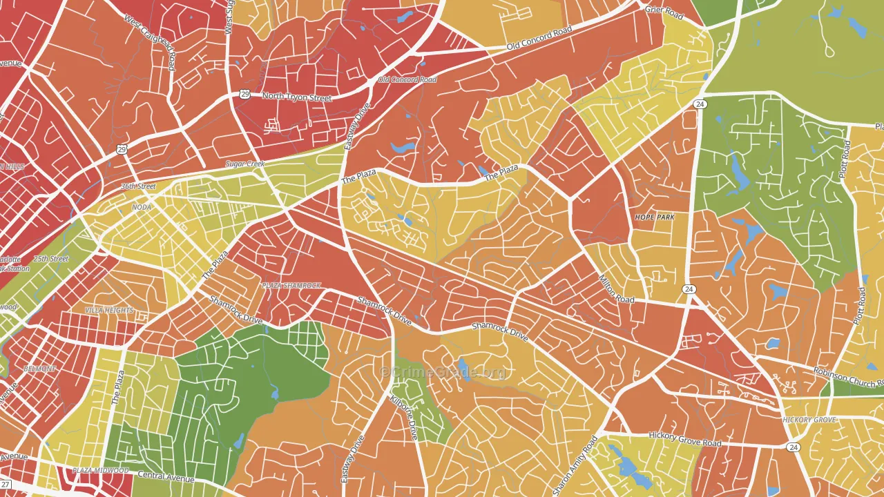Shannon Park, Charlotte, NC Map of Vandalism Rates