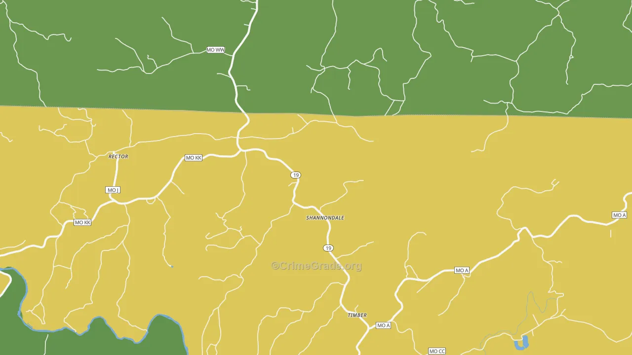 Shannondale, MO Map of Vandalism Rates