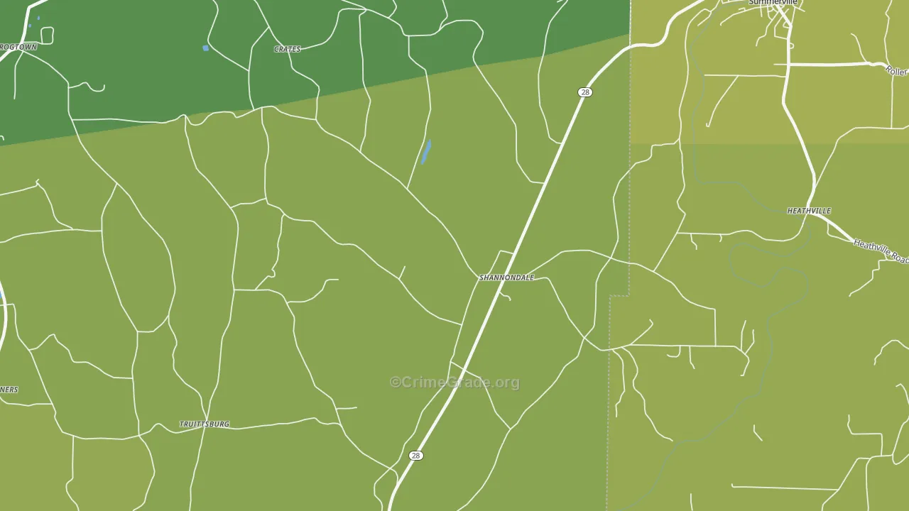 Shannondale, PA Map of Vandalism Rates