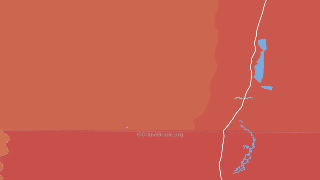 Shanty Town, NV Map of Vandalism Rates