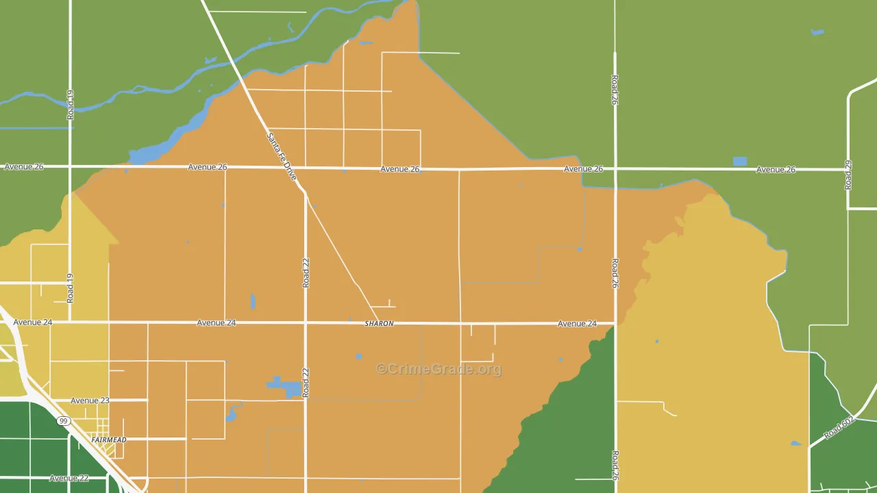 Sharon, CA Map of Vandalism Rates