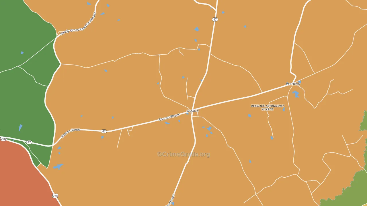 Sharon, GA Map of Vandalism Rates