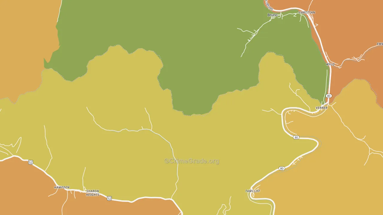 Sharon Heights, WV Map of Vandalism Rates