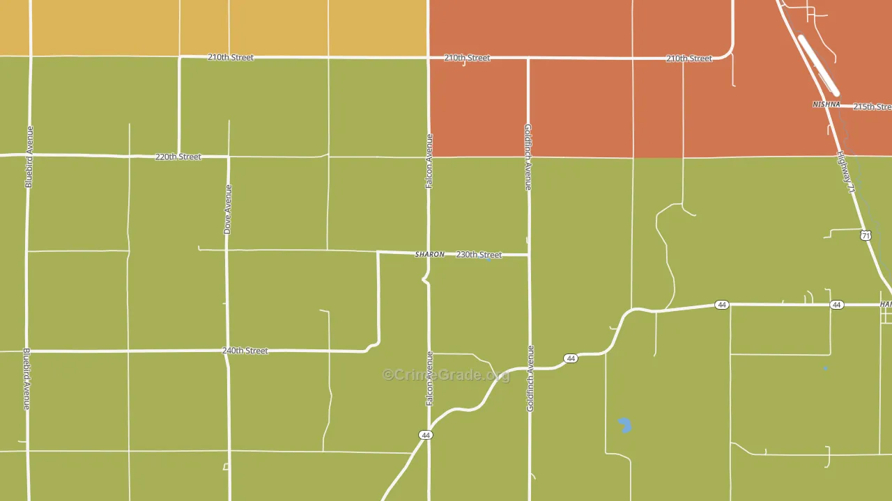 Sharon, IA Map of Vandalism Rates