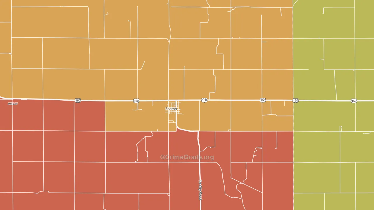 Sharon, KS Map of Vandalism Rates