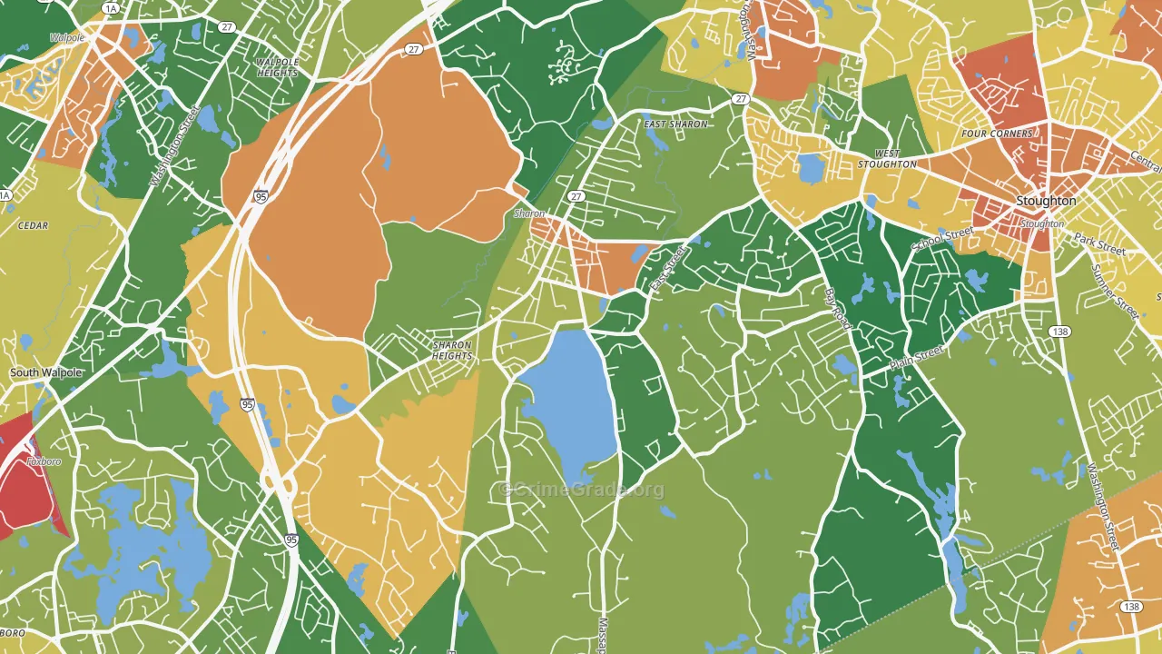 Sharon, MA Map of Vandalism Rates