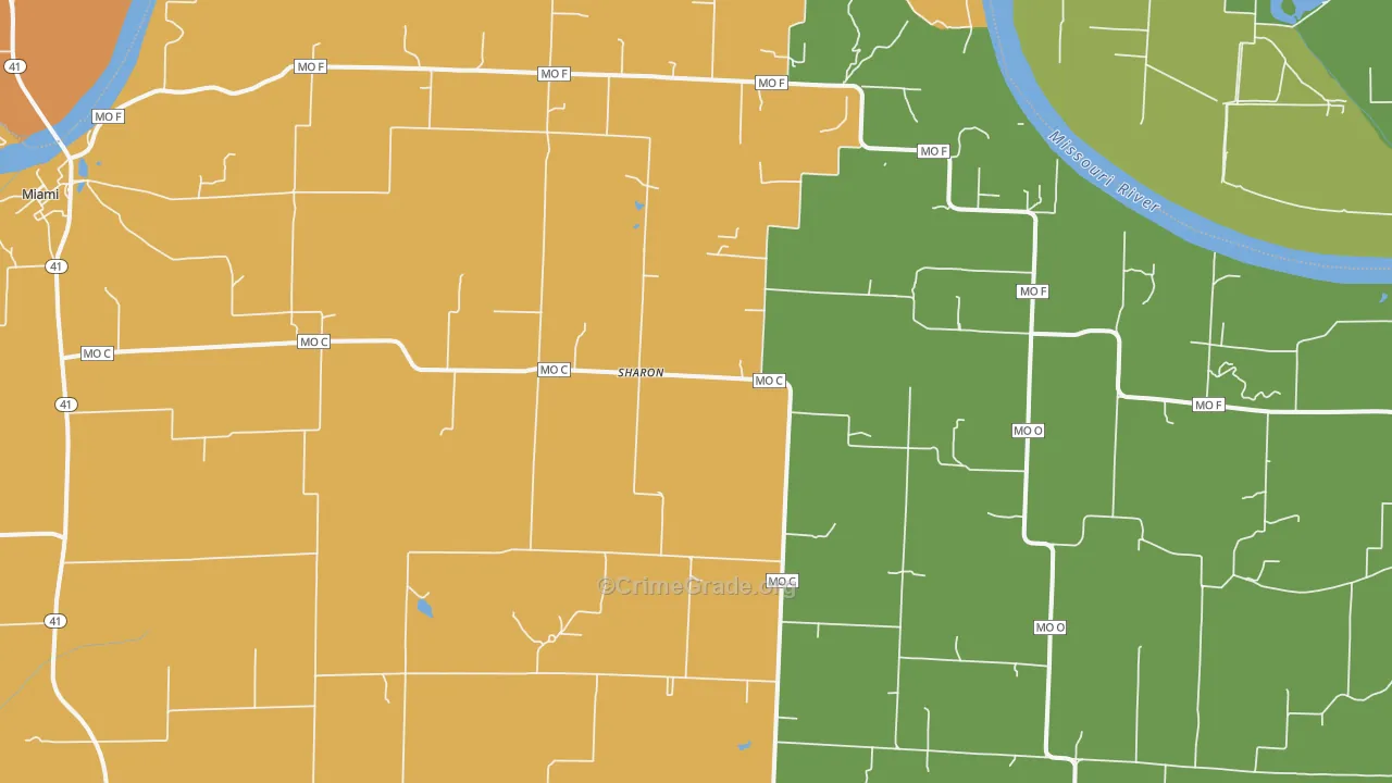 Sharon, MO Map of Vandalism Rates