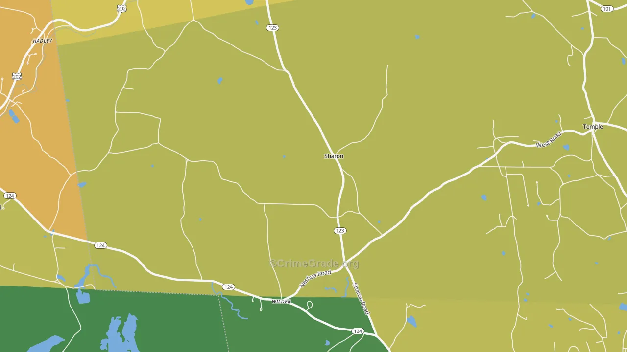 Sharon, NH Map of Vandalism Rates