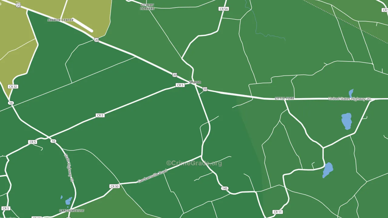 Sharon, NY Map of Vandalism Rates