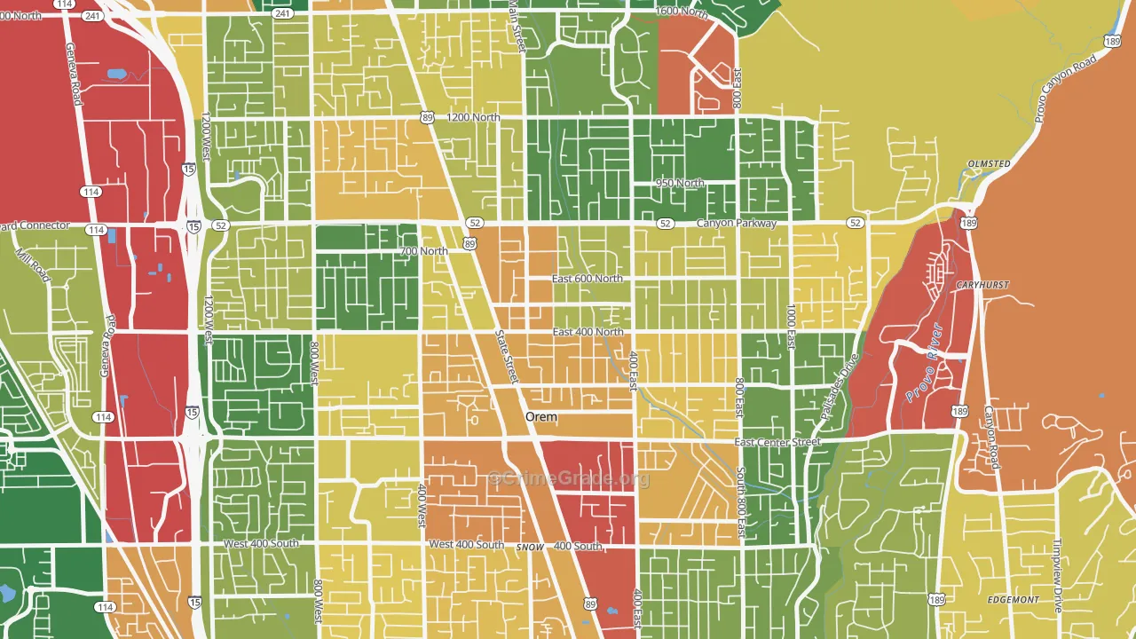 Sharon, Orem, UT Map of Vandalism Rates