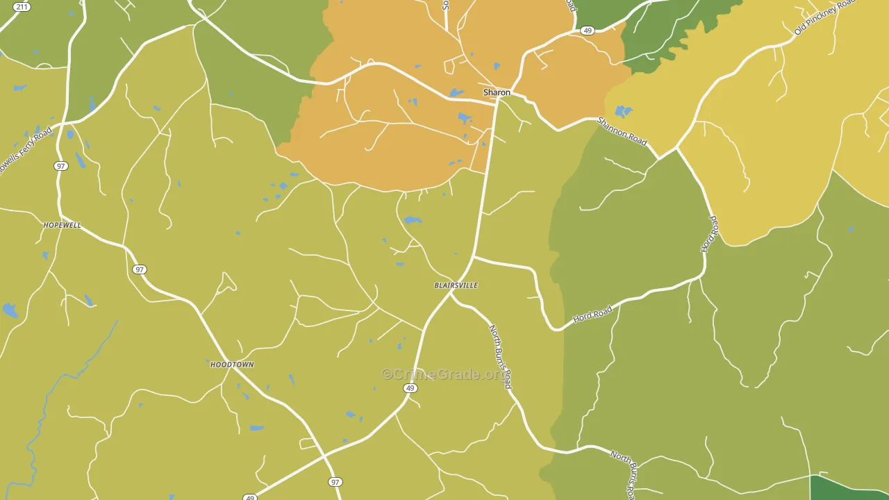 Sharon, SC Map of Vandalism Rates
