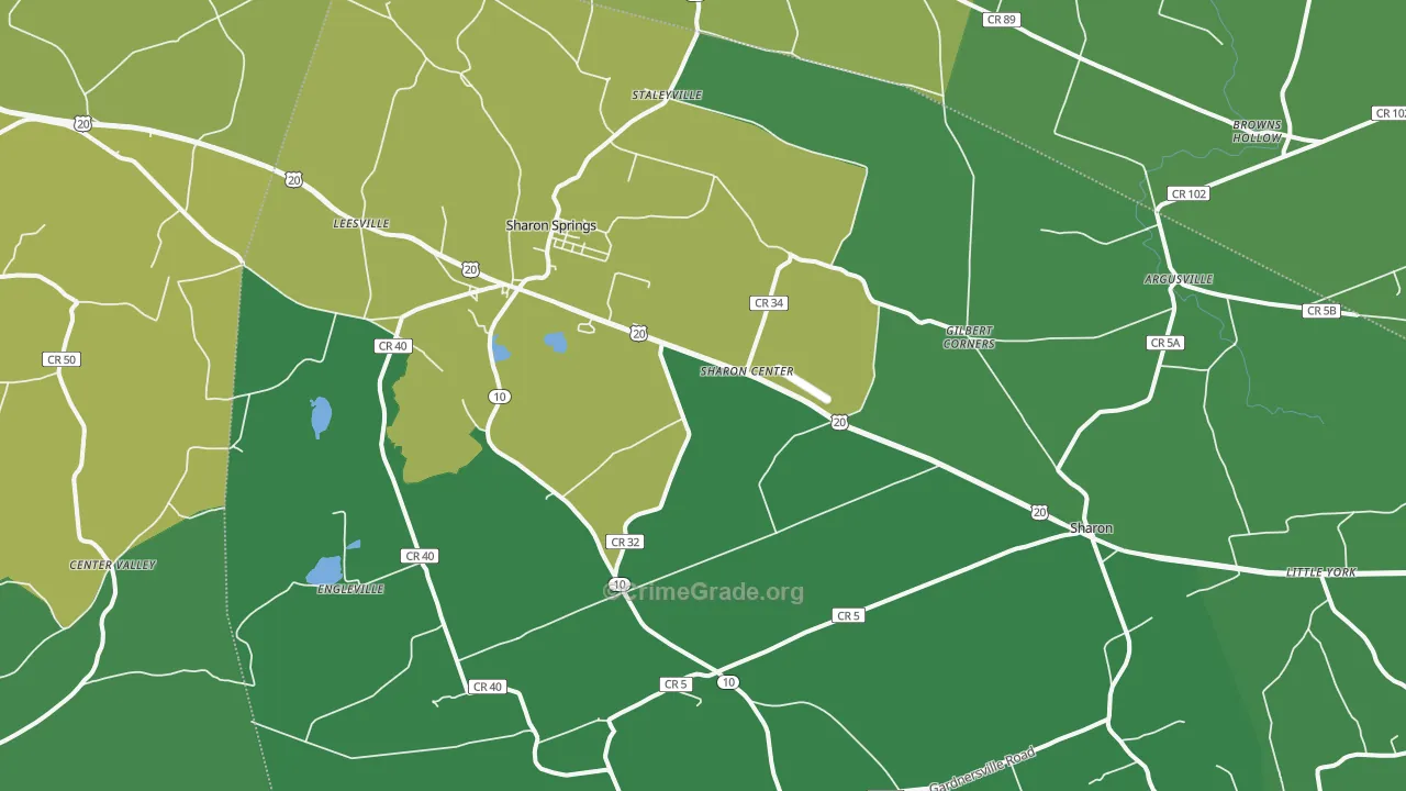 Sharon Springs, NY Map of Vandalism Rates