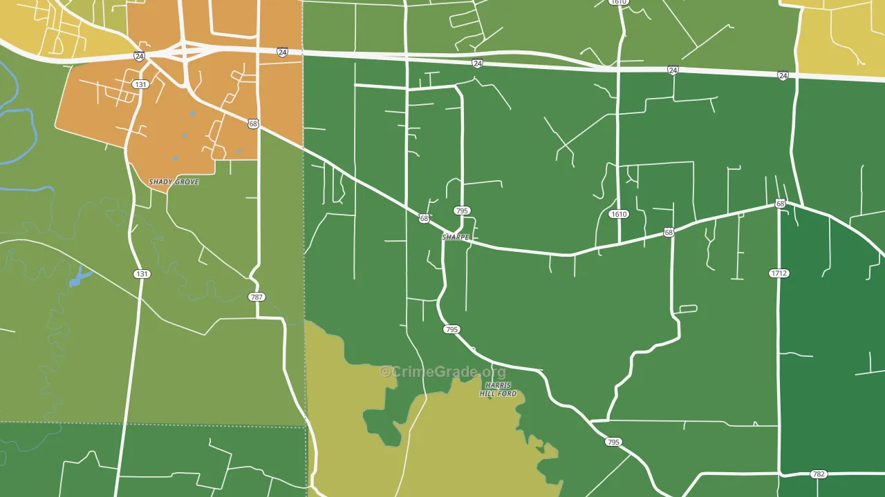 Sharpe, KY Map of Vandalism Rates