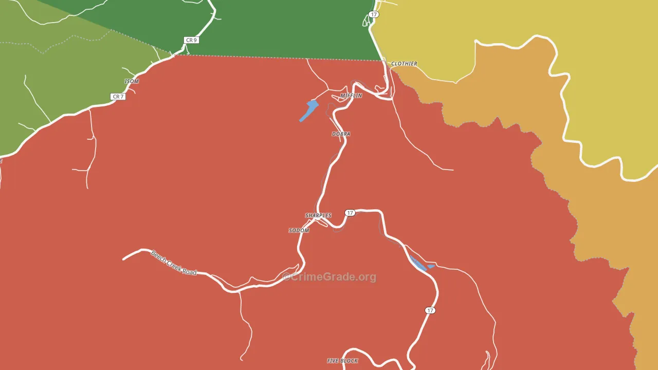 Sharples, WV Map of Vandalism Rates