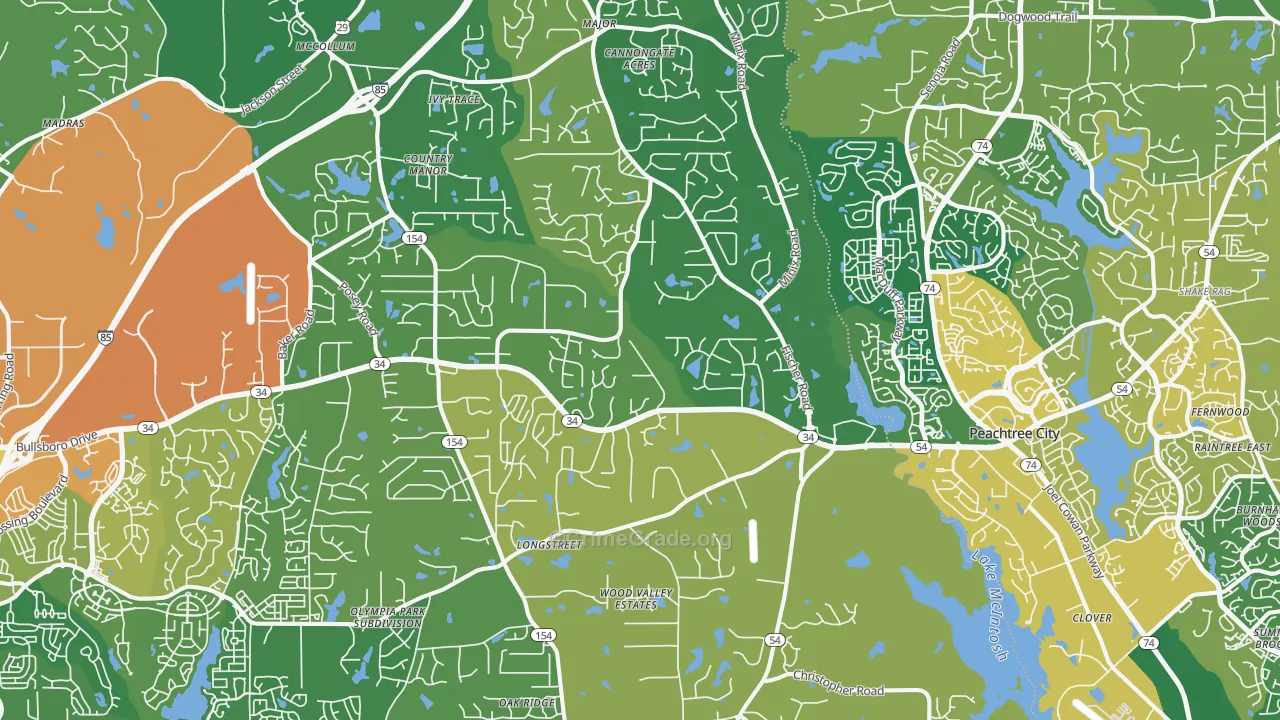 Sharpsburg, GA Map of Vandalism Rates