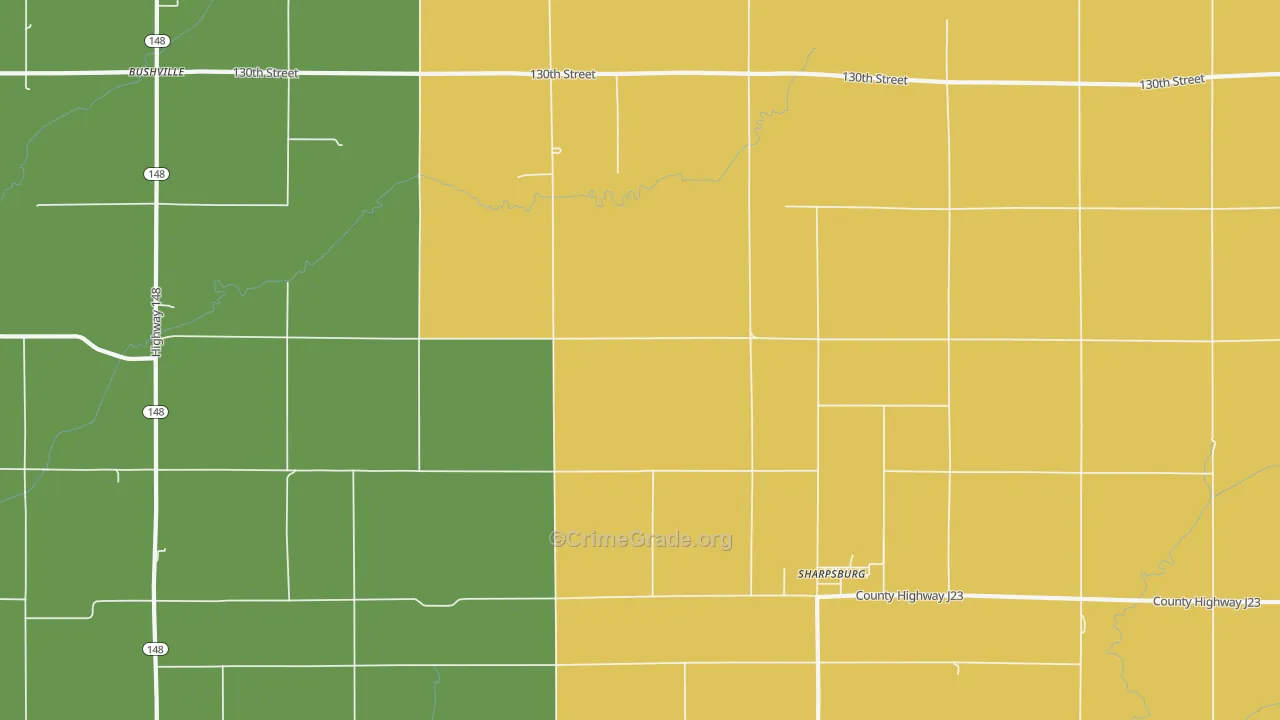 Sharpsburg, IA Map of Vandalism Rates