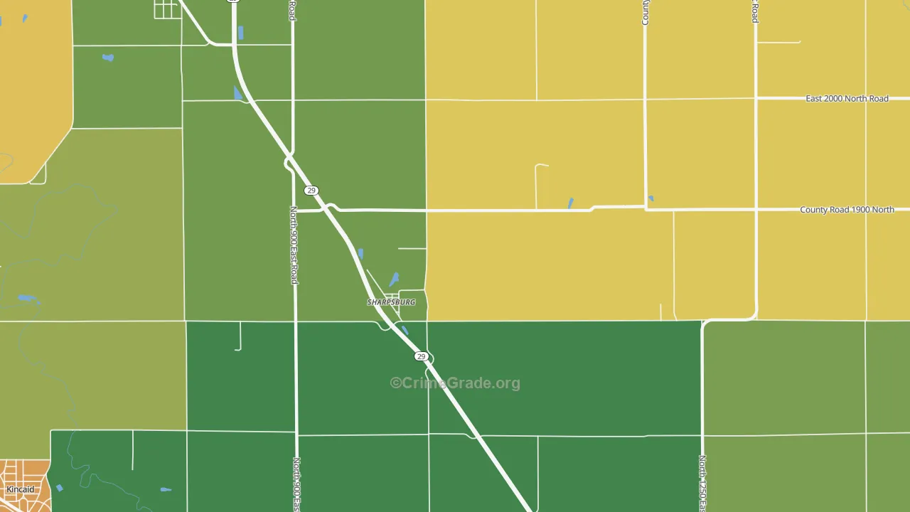 Sharpsburg, IL Map of Vandalism Rates