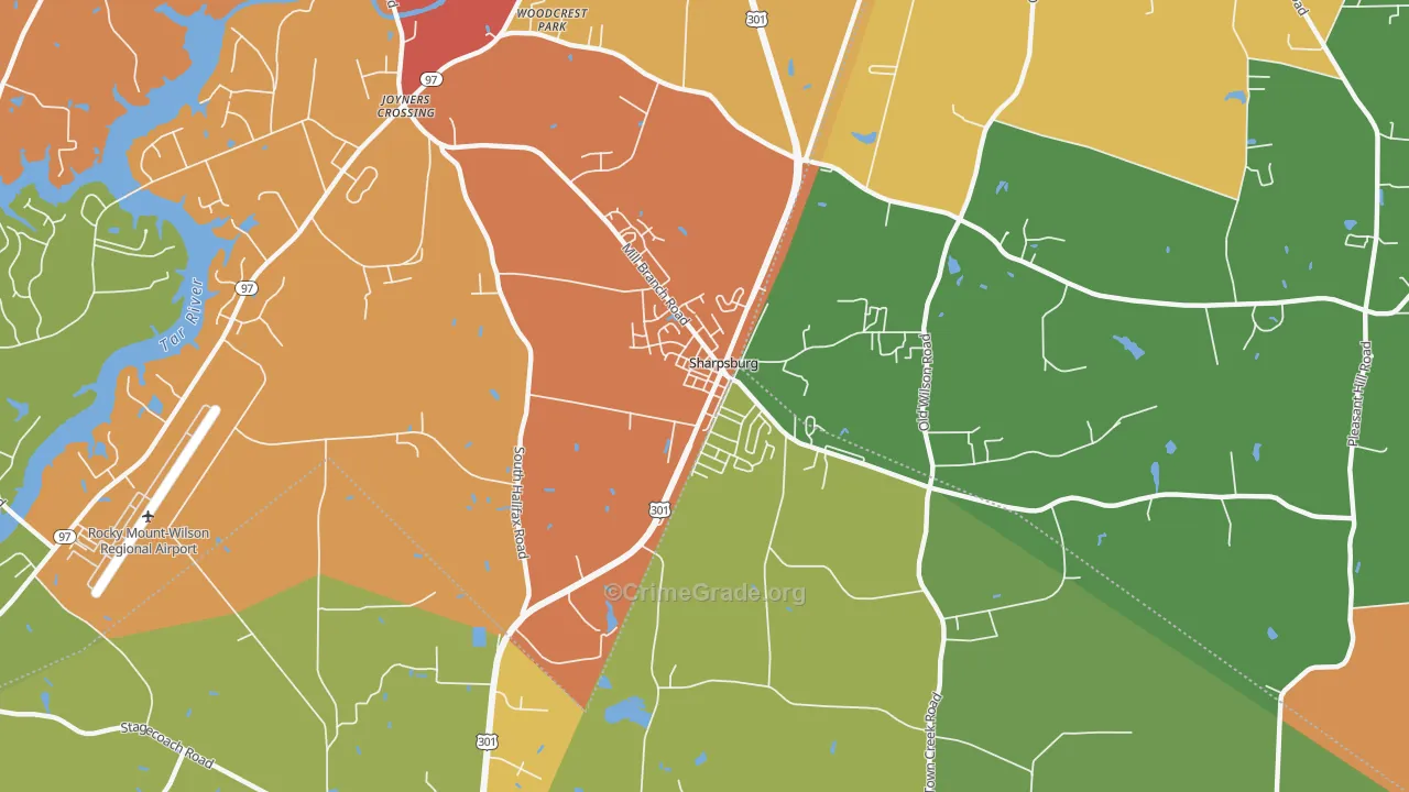 Sharpsburg, NC Map of Vandalism Rates